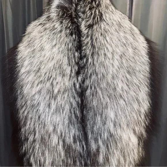Genuine Saga Fox Fur Stole Wrap Scarf Bolero Jacket Coverup Opera Coat